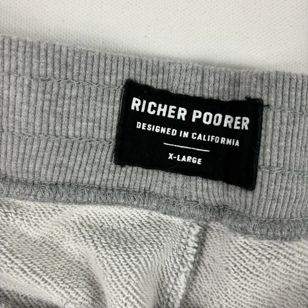 Richer Poorer Pants Mens XL Gray Sweatpants French Terry Drawstring Pockets